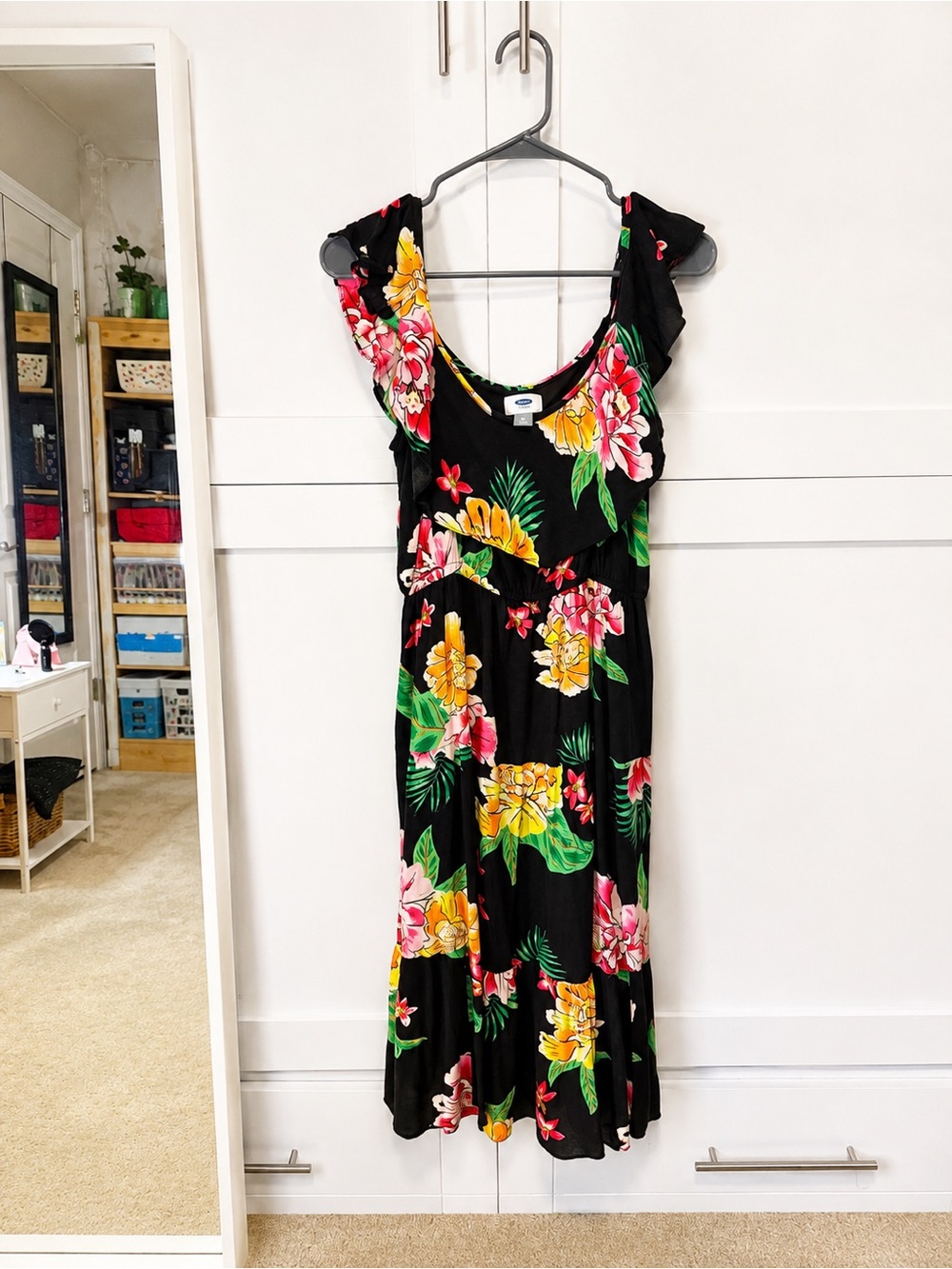 Old Navy Floral Cold Shoulder Midi Dress | Women’s Medium